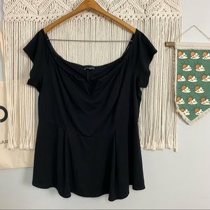 Lane Bryant VNeck Boning Peplum Short Sleeve 22/24